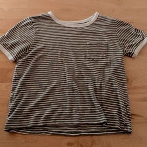 Green and White Striped Shirt